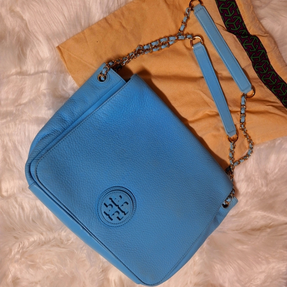 Tory Burch Blue Leather Shoulder Bag